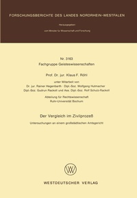 Abbildung von: Der Vergleich im Zivilprozeß - VS Verlag für Sozialwissenschaften