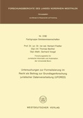 Cover: Untersuchungen zur Formalisierung im Recht als Beitrag zur Grundlagenforschung juristischer Datenverarbeitung (UFORED) - VS Verlag f&uuml;r Sozialwissenschaften