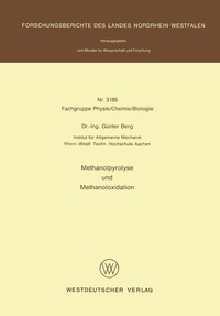 Enlarge image Cover: Methanolpyrolyse und Methanoloxidation - VS Verlag für Sozialwissenschaften