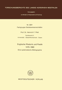 Abbildung von: Englische Rhetorik und Poetik 1479 - 1660 - VS Verlag für Sozialwissenschaften
