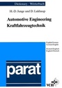 Cover: Dictionary of Automotive Engineering / W&ouml;rterbuch Kraftfahrzeugtechnik - Wiley-VCH