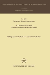 Abbildung von: Pädagogik im Studium von Lehramtsstudenten - VS Verlag für Sozialwissenschaften
