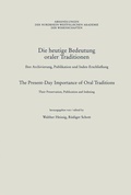 Cover: Die heutige Bedeutung oraler Traditionen / The Present-Day Importance of Oral Traditions - VS Verlag f&uuml;r Sozialwissenschaften