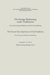 Abbildung von: Die heutige Bedeutung oraler Traditionen / The Present-Day Importance of Oral Traditions - VS Verlag für Sozialwissenschaften