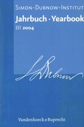 Cover: Jahrbuch des Simon-Dubnow-Instituts / Simon Dubnow Institute Yearbook III/2004 - Vandenhoeck & Ruprecht