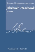 Cover: Jahrbuch des Simon-Dubnow-Instituts / Simon Dubnow Institute Yearbook V (2006) - Vandenhoeck & Ruprecht
