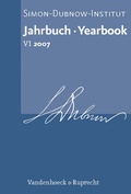 Cover: Jahrbuch des Simon-Dubnow-Instituts / Simon Dubnow Institute Yearbook VI (2007) - Vandenhoeck & Ruprecht