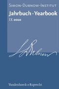 Cover: Jahrbuch des Simon-Dubnow-Instituts / Simon Dubnow Institute Yearbook IX (2010) - Vandenhoeck & Ruprecht