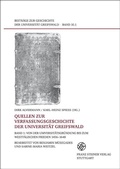 Cover: Quellen zur Verfassungsgeschichte der Universit&auml;t Greifswald. Bd. 1 - Franz Steiner Verlag