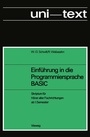 Cover: Einführung in die Programmiersprache BASIC - Vieweg+Teubner Verlag