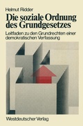 Cover: Die soziale Ordnung des Grundgesetzes - VS Verlag f&uuml;r Sozialwissenschaften