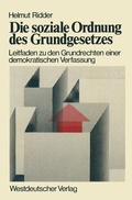 Cover: Die soziale Ordnung des Grundgesetzes - VS Verlag f&uuml;r Sozialwissenschaften