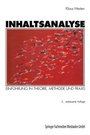 Cover: Inhaltsanalyse - VS Verlag für Sozialwissenschaften