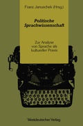 Cover: Politische Sprachwissenschaft - VS Verlag f&uuml;r Sozialwissenschaften
