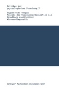 Cover: Modelle der Wissensrepr&auml;sentation als Grundlage qualitativer Wissensdiagnostik - VS Verlag f&uuml;r Sozialwissenschaften