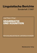 Cover: Grammatik und Kognition - VS Verlag f&uuml;r Sozialwissenschaften