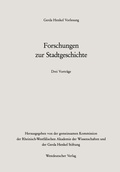 Cover: Forschungen zur Stadtgeschichte - VS Verlag f&uuml;r Sozialwissenschaften