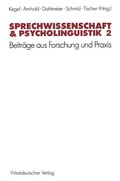 Cover: Sprechwissenschaft & Psycholinguistik 2 - VS Verlag f&uuml;r Sozialwissenschaften