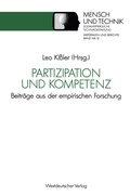 Cover: Partizipation und Kompetenz - VS Verlag f&uuml;r Sozialwissenschaften