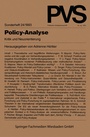 Cover: Policy-Analyse - VS Verlag für Sozialwissenschaften