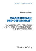 Cover: Psychotherapie und Gesellschaft - VS Verlag f&uuml;r Sozialwissenschaften