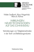 Cover: Wirkungen neuer Technologien auf das Lohnniveau - VS Verlag f&uuml;r Sozialwissenschaften