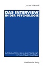 Cover: Das Interview in der Psychologie - VS Verlag für Sozialwissenschaften