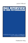 Cover: Das Interview in der Psychologie - VS Verlag f&uuml;r Sozialwissenschaften