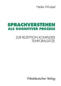 Cover: Sprachverstehen als kognitiver Proze&szlig; - VS Verlag f&uuml;r Sozialwissenschaften