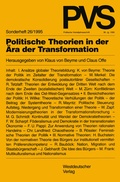 Cover: Politische Theorien in der &Auml;ra der Transformation - VS Verlag f&uuml;r Sozialwissenschaften