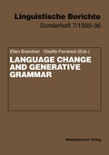 Cover: Language Change and Generative Grammar - VS Verlag f&uuml;r Sozialwissenschaften