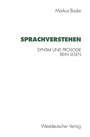 Cover: Sprachverstehen - VS Verlag f&uuml;r Sozialwissenschaften