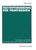 Cover: Textoptimierung f&uuml;r Printmedien - VS Verlag f&uuml;r Sozialwissenschaften