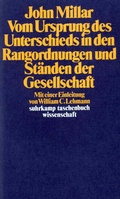 Cover: Vom Ursprung des Unterschieds in den Rangordnungen und St&auml;nden der Gesellschaft - Suhrkamp