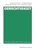 Cover: Gerechtigkeit - VS Verlag f&uuml;r Sozialwissenschaften