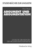 Cover: Argument und Argumentation - VS Verlag f&uuml;r Sozialwissenschaften