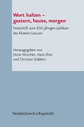 Cover: Wort halten - gestern, heute, morgen - Vandenhoeck & Ruprecht