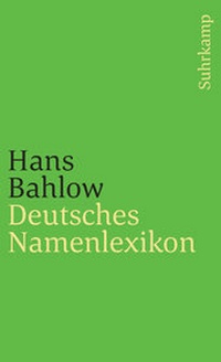 Abbildung von: Deutsches Namenlexikon - Suhrkamp