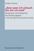 Cover: &raquo;denn wenn ich schwach bin, bin ich stark&laquo; - Vandenhoeck & Ruprecht