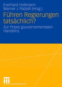 Abbildung von: Führen Regierungen tatsächlich? - VS Verlag für Sozialwissenschaften