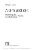 Cover: Altern und Zeit - VS Verlag f&uuml;r Sozialwissenschaften