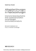 Cover: Alltagsber&uuml;hrungen in Paarbeziehungen - VS Verlag f&uuml;r Sozialwissenschaften