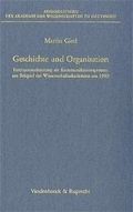 Cover: Geschichte und Organisation - Vandenhoeck & Ruprecht