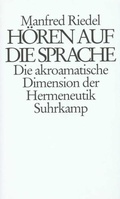 Cover: H&ouml;ren auf die Sprache - Suhrkamp