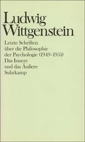 Cover: Letzte Schriften &uuml;ber die Philosophie der Psychologie - Suhrkamp