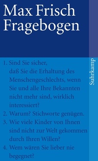 Abbildung von: Fragebogen - Suhrkamp