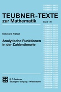 Cover: Analytische Funktionen in der Zahlentheorie - Vieweg+Teubner Verlag