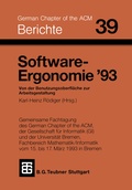 Cover: Software-Ergonomie '93 - Vieweg+Teubner Verlag