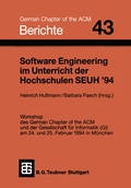 Cover: Software Engineering im Unterricht der Hochschulen SEUH '94 - Vieweg+Teubner Verlag