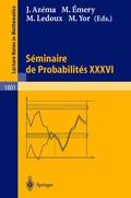 Cover: S&eacute;minaire de Probabilit&eacute;s XXXVI - Springer